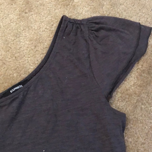 Great Cond Gray Express One Shoulder Top. Size XS - Picture 2 of 5